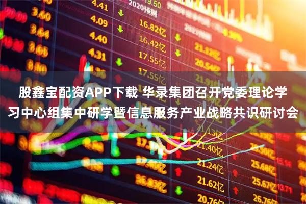 股鑫宝配资APP下载 华录集团召开党委理论学习中心组集中研学暨信息服务产业战略共识研讨会