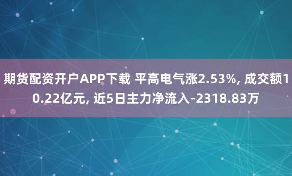 期货配资开户APP下载 平高电气涨2.53%, 成交额10.22亿元, 近5日主力净流入-2318.83万